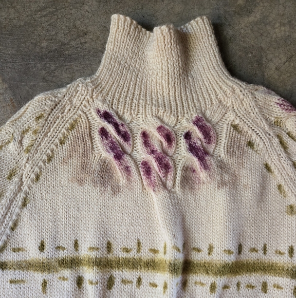 🎈Sale! Vintage 70s Cream Wool Sweater Mr Guy m - Picture 3 of 11